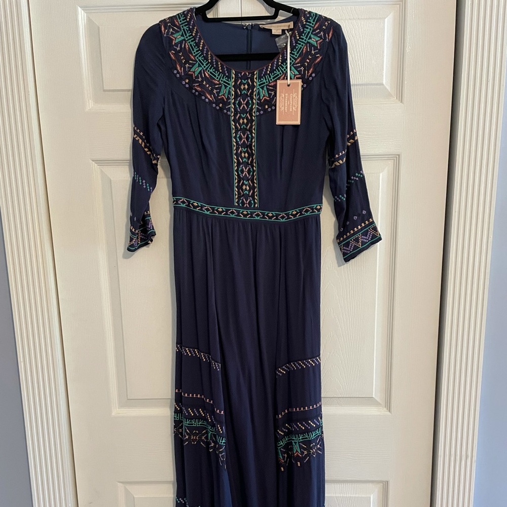 Strawberries & Cream Embroidered Maxi Dress